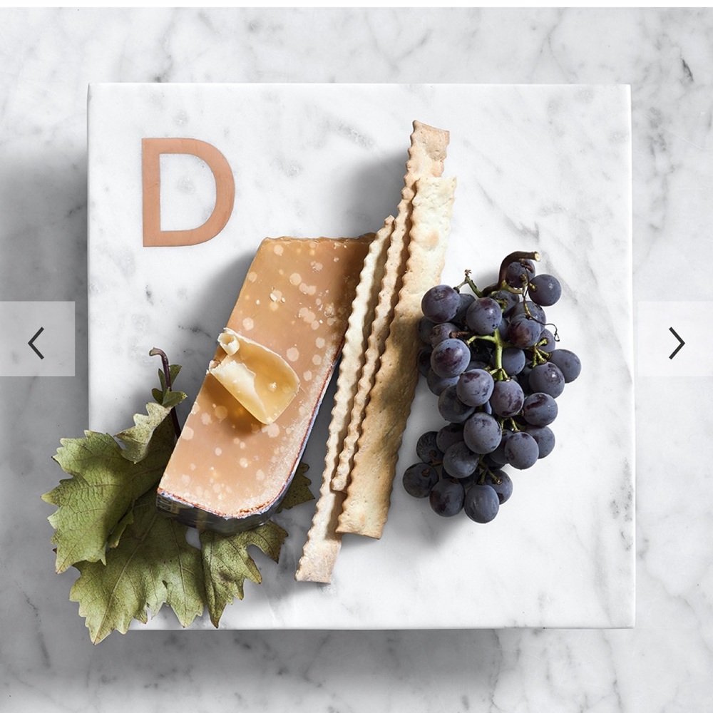 Williams Sonoma “K” Marble & Copper Monogram Board Cheese Charcuterie - Picture 7 of 8